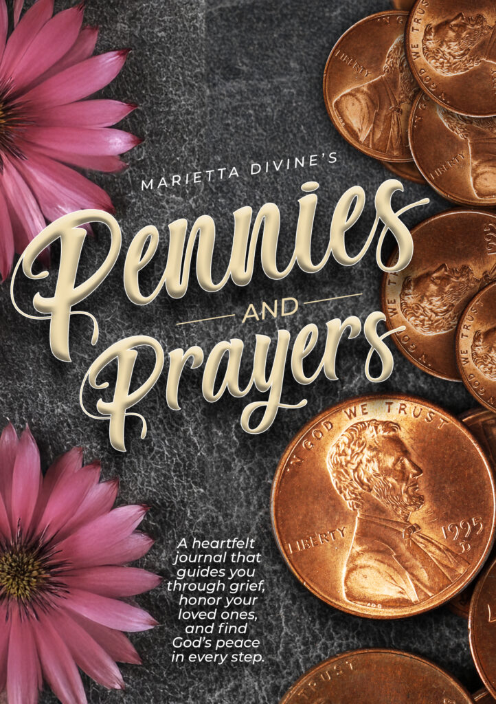 Pennies and Prayers Cover 2 Marietta Divine Girl of Prayer Journal
